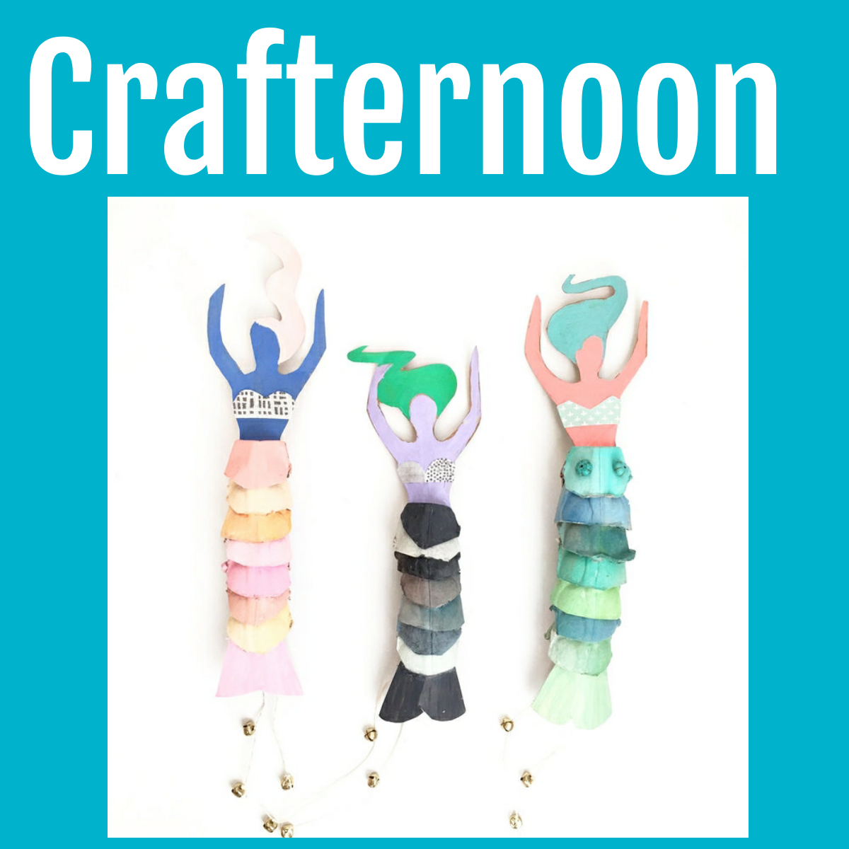 Crafternoon icon with egg carton mermaid picture