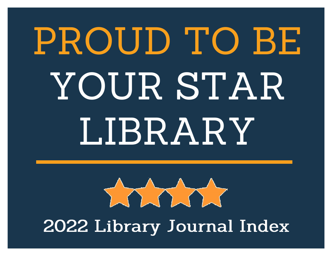 Graphic that says "Proud to be your star library, 2022 Library Journal Index"