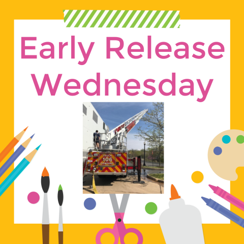 Early Release Wednesday Icon with a firetruck